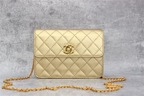 chanel gold mini flap